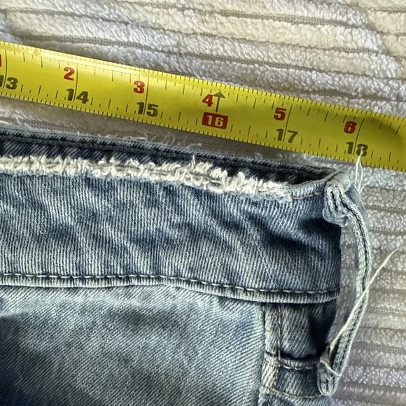 Hollister Embroidered Lowrise Baggy Jeans Raw Hem 12 L Festival Y2K Casual Boho - Picture 8 of 11